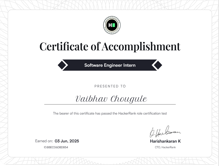 Software Engineering Intern